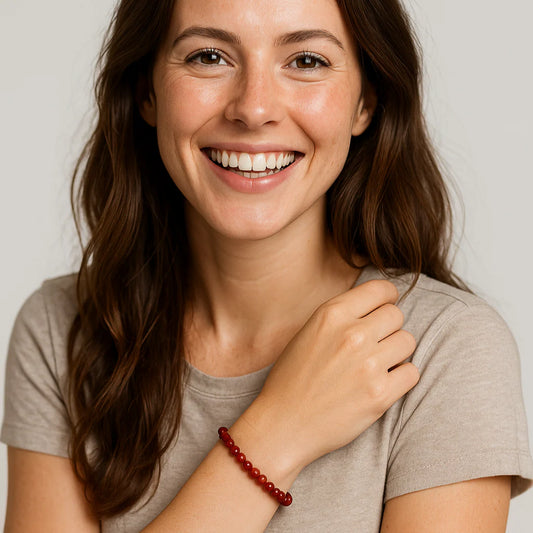 CARNELIAN BRACELET - PEARLS